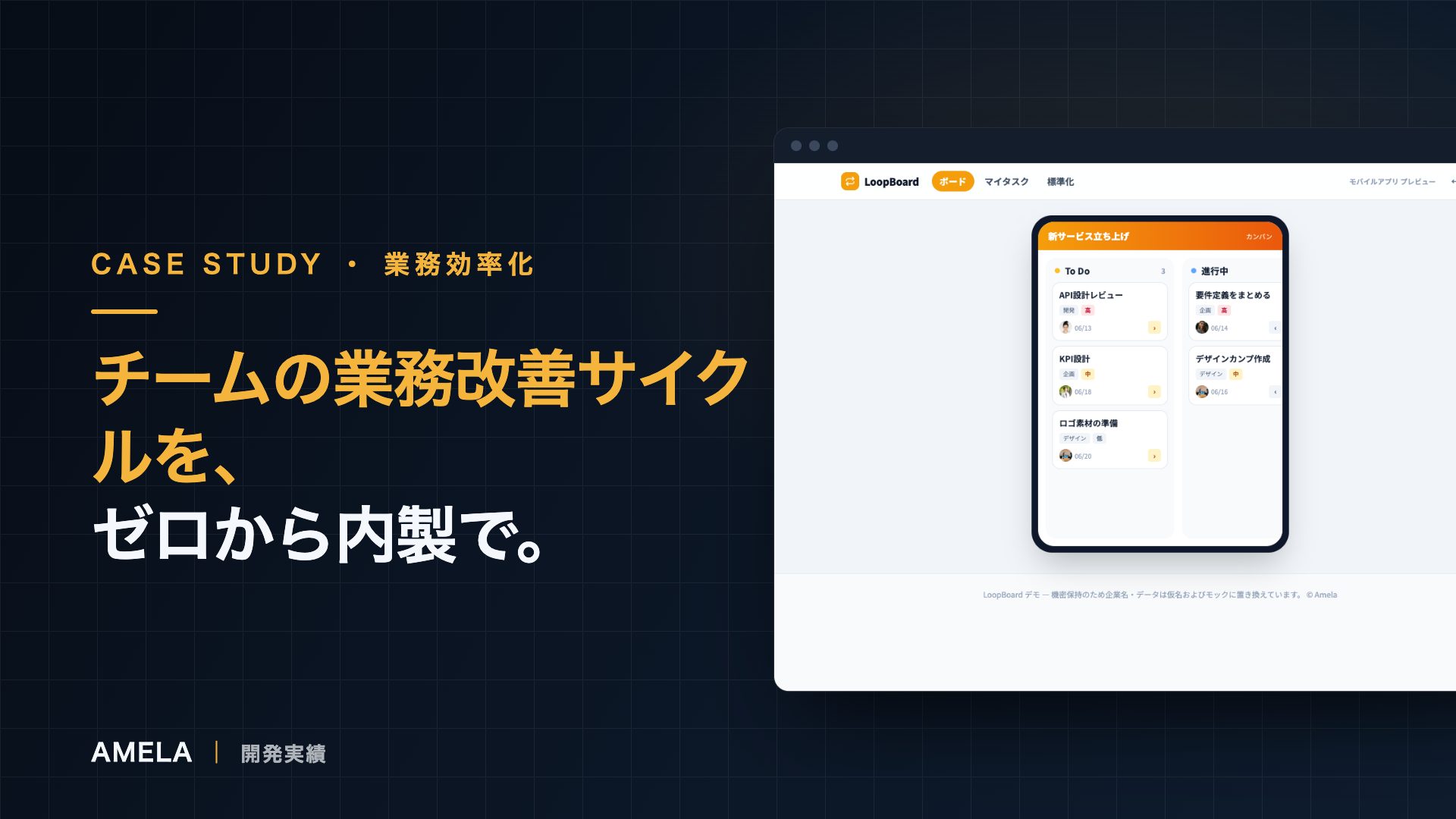 チーム業務のPDCAを支えるタスク管理アプリ｜LoopBoard事例