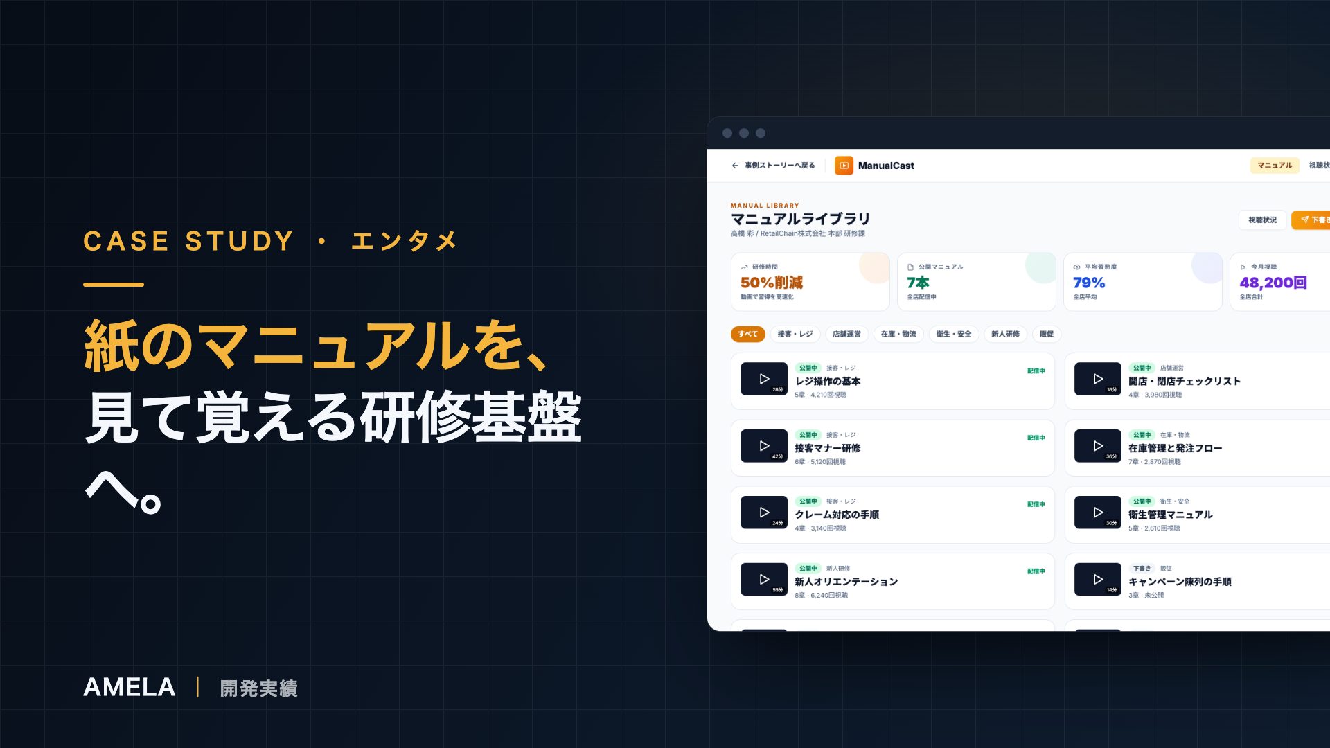 店舗研修を動画で運用する設計｜ManualCast事例