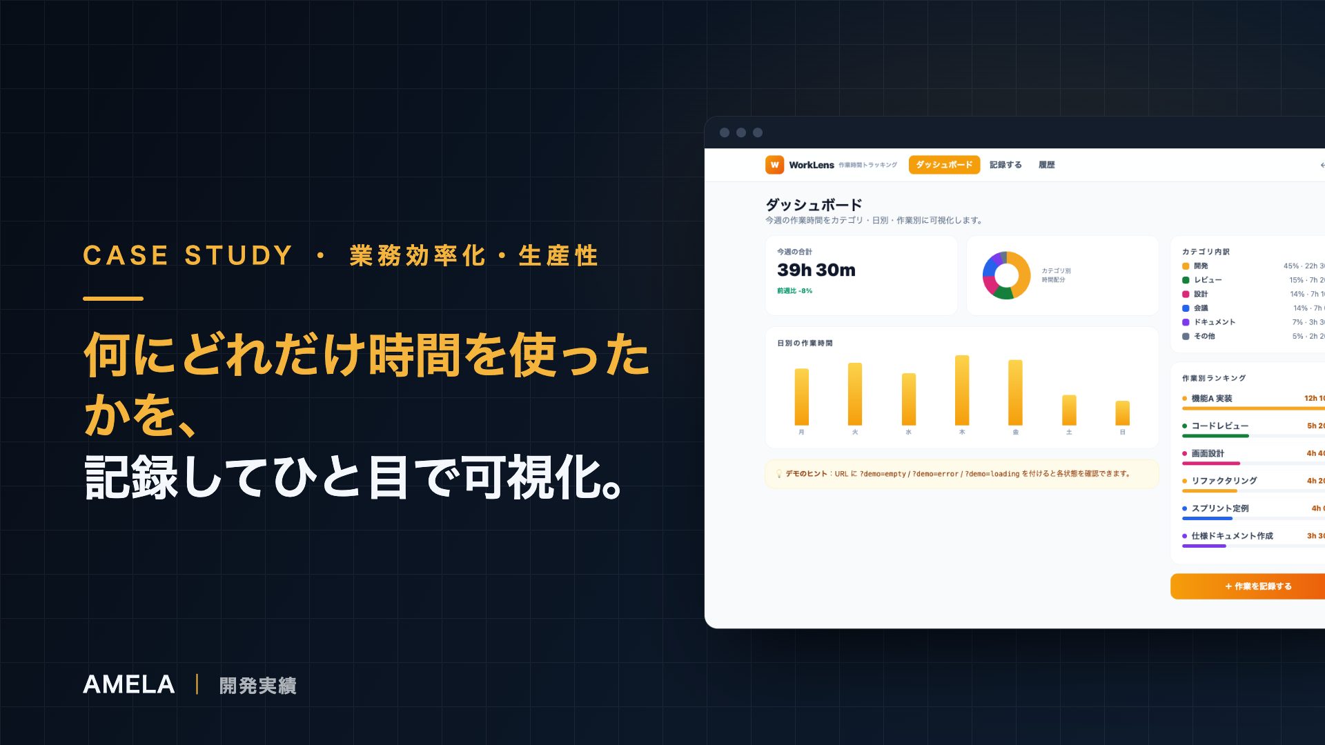 WorkLens — 作業時間トラッキング & 分析アプリ